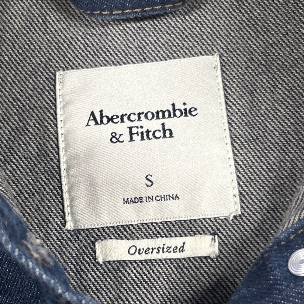 Abercrombie & Fitch Denim Jacket Womens Small Corduroy Collar Barn Coat Pockets - Picture 3 of 7